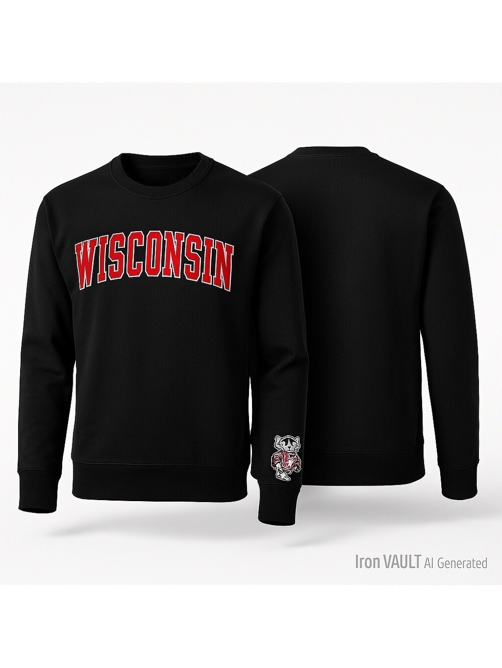 Wisconsin Badgers Sweatshirt Womens M Black Colosseum Crewneck Pullover NWT